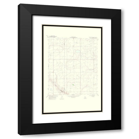 Grandview School Texas Quad - USGS 1967 Black Modern Wood Framed Art Print with Double Matting by USGS