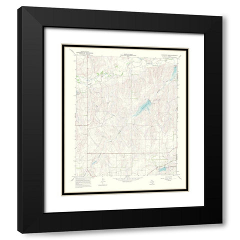 Hackberry Creek Texas Quad - USGS 1969 Black Modern Wood Framed Art Print with Double Matting by USGS