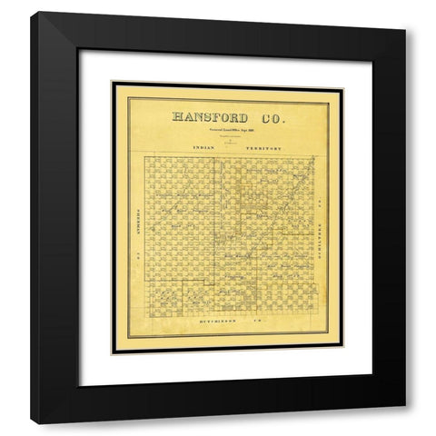 Hansford County Texas - Beaumont 1889 Black Modern Wood Framed Art Print with Double Matting by Beaumont