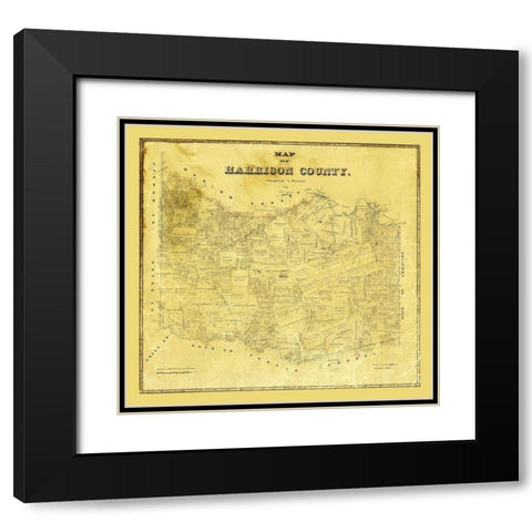 Harrison County Texas - Meyer 1880 Black Modern Wood Framed Art Print with Double Matting by Meyer