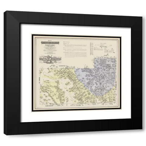 Hamilton County Texas - Roessler 1876  Black Modern Wood Framed Art Print with Double Matting by Roessler
