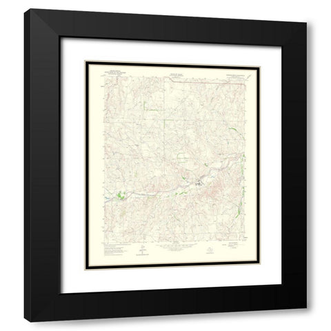 Hudgens Ranch Texas Quad - USGS 1965 Black Modern Wood Framed Art Print with Double Matting by USGS