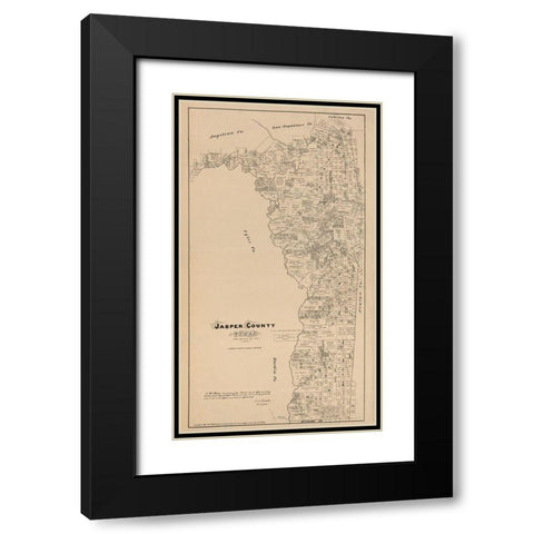 Jasper County Texas - Walsh 1879 Black Modern Wood Framed Art Print with Double Matting by Walsh