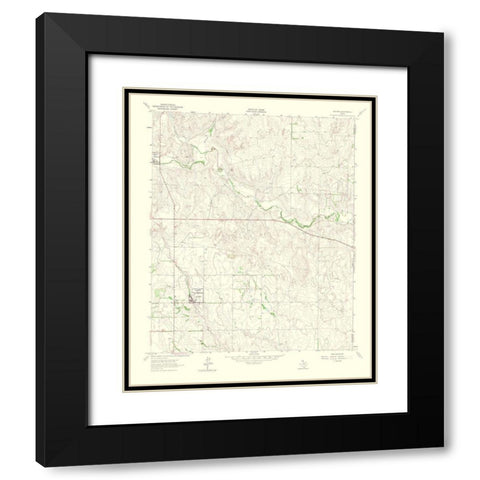 Kelton Texas Quad - USGS 1965 Black Modern Wood Framed Art Print with Double Matting by USGS