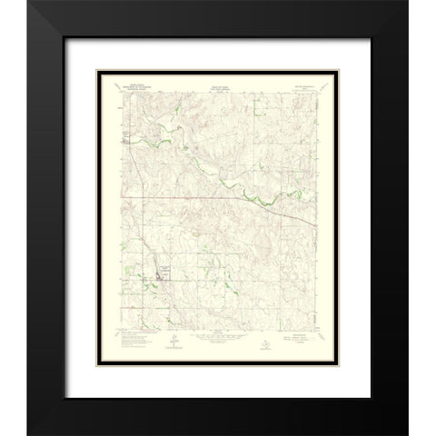 Kelton Texas Quad - USGS 1965 Black Modern Wood Framed Art Print with Double Matting by USGS