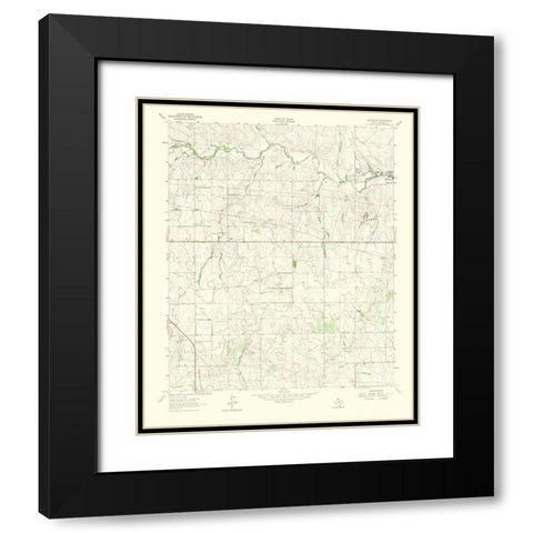 Kelton Northwest Texas Quad - USGS 1965 Black Modern Wood Framed Art Print with Double Matting by USGS