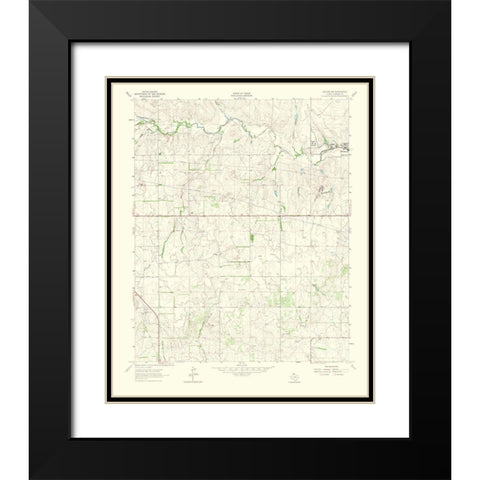 Kelton Northwest Texas Quad - USGS 1965 Black Modern Wood Framed Art Print with Double Matting by USGS