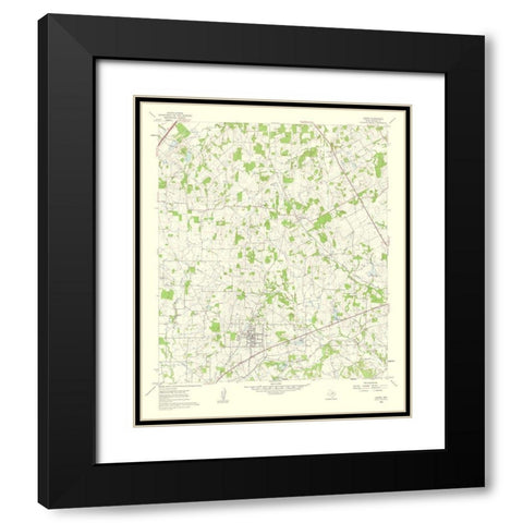Keene Texas Quad - USGS 1963 Black Modern Wood Framed Art Print with Double Matting by USGS