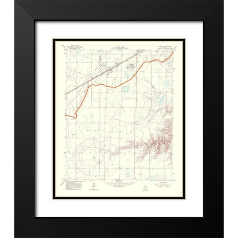 Kingsmill Texas Quad - USGS 1967 Black Modern Wood Framed Art Print with Double Matting by USGS