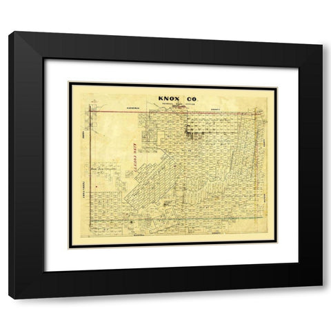 Knox County Texas - Wise 1875  Black Modern Wood Framed Art Print with Double Matting by Wise