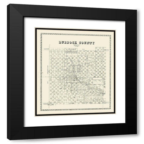 Lubbock County Texas - Stakemann 1879  Black Modern Wood Framed Art Print with Double Matting by Stakemann
