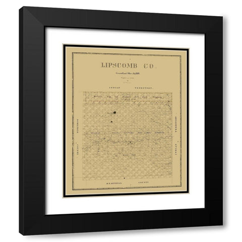 Lipscomb County Texas - Beaumont 1889  Black Modern Wood Framed Art Print with Double Matting by Beaumont