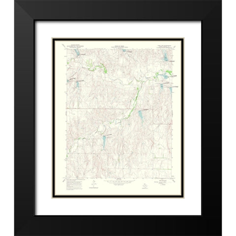 Lake June Texas Quad - USGS 1969 Black Modern Wood Framed Art Print with Double Matting by USGS