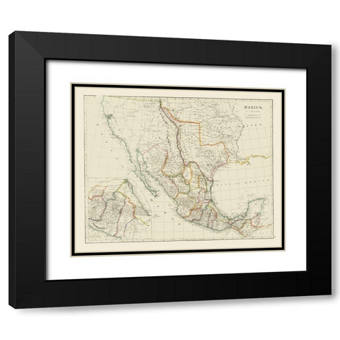Early Texas - Mexico - Arrowsmith 1844 Black Modern Wood Framed Art Print with Double Matting by Arrowsmith
