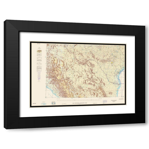 Lower Rio Grande New Mexico Texas Aeronautical Sht Black Modern Wood Framed Art Print with Double Matting by USAF