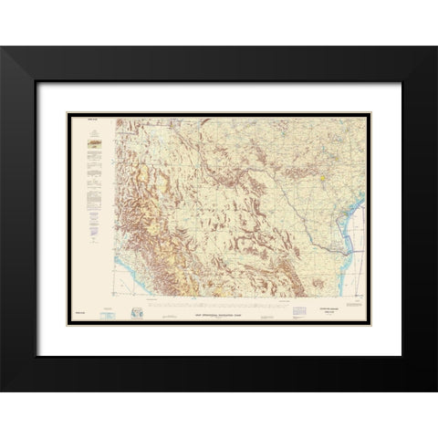 Lower Rio Grande New Mexico Texas Aeronautical Sht Black Modern Wood Framed Art Print with Double Matting by USAF
