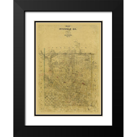 Runnels County Texas - Brown 1867  Black Modern Wood Framed Art Print with Double Matting by Brown