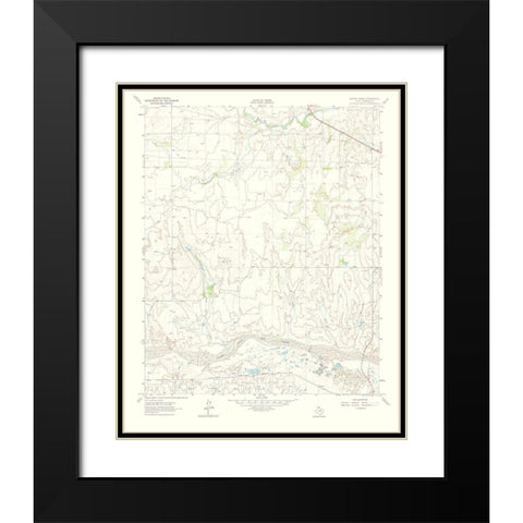 Spring Creek Texas Quad - USGS 1973 Black Modern Wood Framed Art Print with Double Matting by USGS