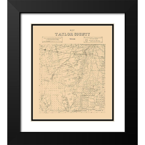 Taylor County Texas - Abrams 1890  Black Modern Wood Framed Art Print with Double Matting by Abrams