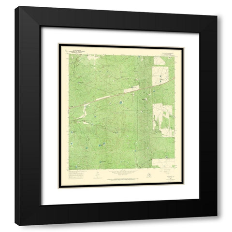 Tios Creek Texas Quad - USGS 1965 Black Modern Wood Framed Art Print with Double Matting by USGS