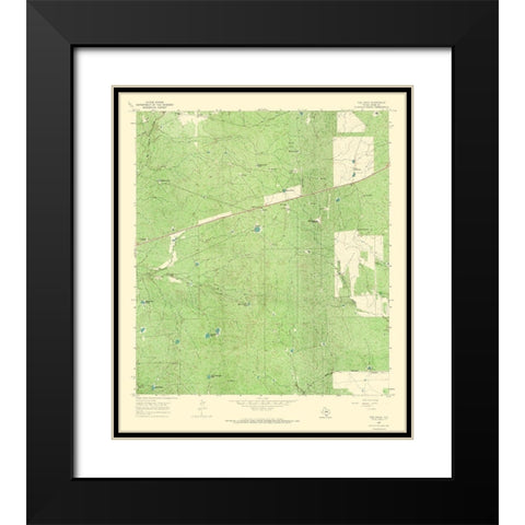 Tios Creek Texas Quad - USGS 1965 Black Modern Wood Framed Art Print with Double Matting by USGS