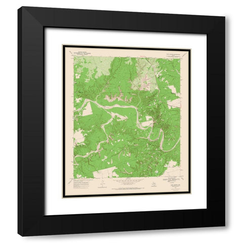 Tige Canyon Texas Quad - USGS 1969 Black Modern Wood Framed Art Print with Double Matting by USGS