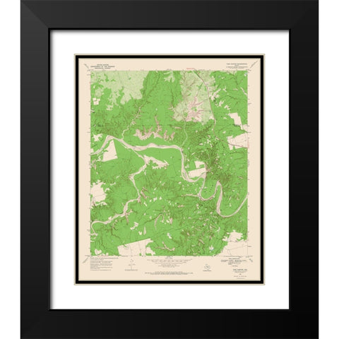 Tige Canyon Texas Quad - USGS 1969 Black Modern Wood Framed Art Print with Double Matting by USGS