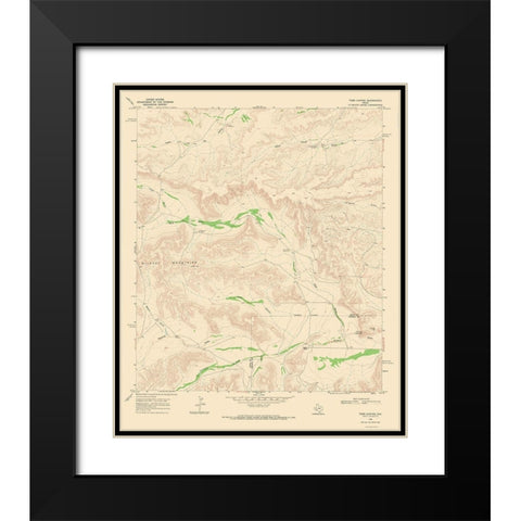 Toms Canyon Texas Quad - USGS 1968 Black Modern Wood Framed Art Print with Double Matting by USGS