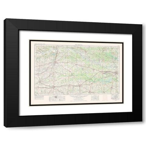 Texarkana Texas Quad - USGS 1953 Black Modern Wood Framed Art Print with Double Matting by USGS