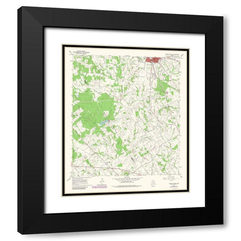 Teague South Texas Quad - USGS 1966 Black Modern Wood Framed Art Print with Double Matting by USGS