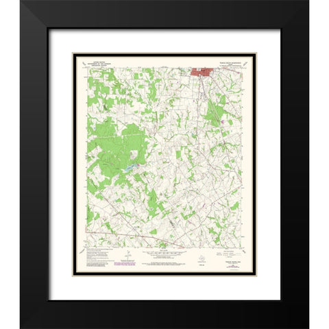 Teague South Texas Quad - USGS 1966 Black Modern Wood Framed Art Print with Double Matting by USGS