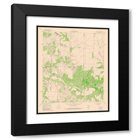 Tell South Texas Quad - USGS 1967 Black Modern Wood Framed Art Print with Double Matting by USGS