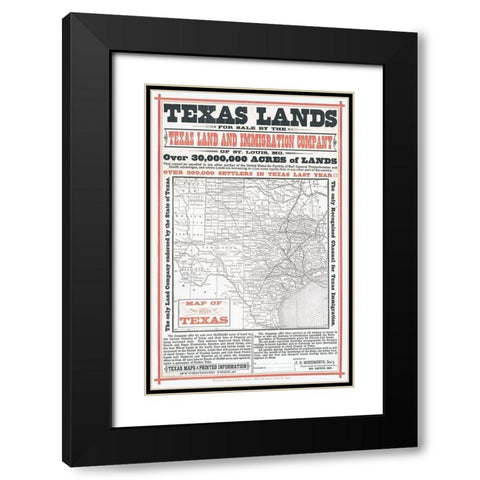 Texas Lands Sale - Woodworth  Black Modern Wood Framed Art Print with Double Matting by Woodward