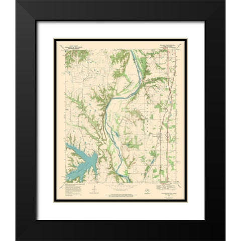 Thackerville Texas Oklahoma Quad - USGS 1968 Black Modern Wood Framed Art Print with Double Matting by USGS