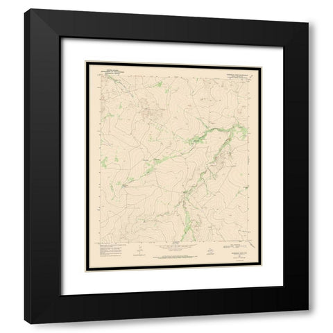 Three Mile Draw Texas Quad - USGS 1968 Black Modern Wood Framed Art Print with Double Matting by USGS