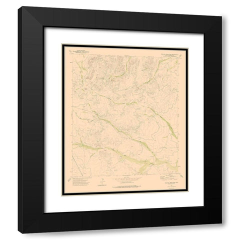 Two Mill Draw East Texas Quad - USGS 1973 Black Modern Wood Framed Art Print with Double Matting by USGS