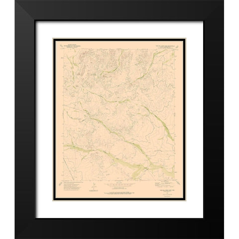 Two Mill Draw East Texas Quad - USGS 1973 Black Modern Wood Framed Art Print with Double Matting by USGS