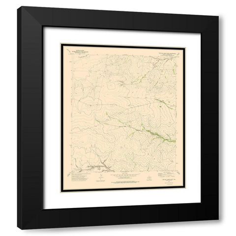 Two Mill Draw West Texas Quad - USGS 1973 Black Modern Wood Framed Art Print with Double Matting by USGS