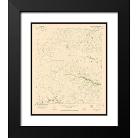 Two Mill Draw West Texas Quad - USGS 1973 Black Modern Wood Framed Art Print with Double Matting by USGS