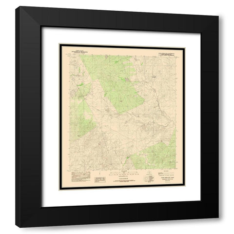 East Tovar Creek Texas Quad - USGS 1982 Black Modern Wood Framed Art Print with Double Matting by USGS
