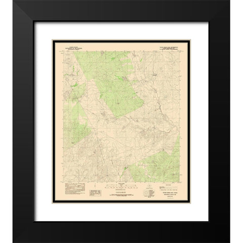 East Tovar Creek Texas Quad - USGS 1982 Black Modern Wood Framed Art Print with Double Matting by USGS