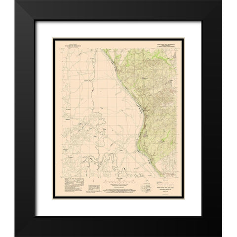 West Tovar Creek Texas Quad - USGS 1983 Black Modern Wood Framed Art Print with Double Matting by USGS