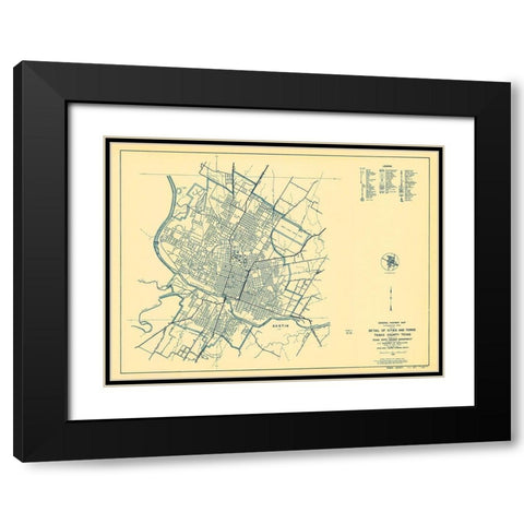 Travis Texas Highway - Highway Dept 1936 Black Modern Wood Framed Art Print with Double Matting by Highway Dept
