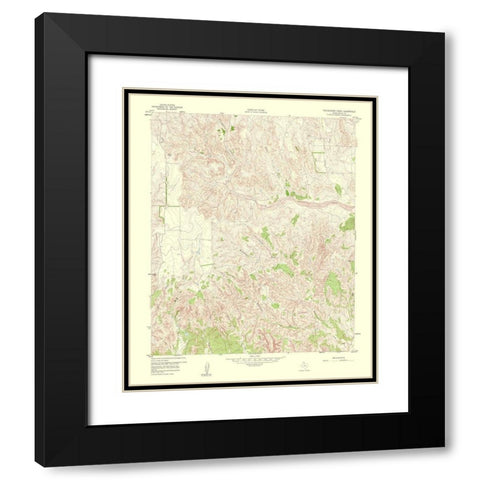 Troublesome Creek Texas Quad - USGS 1960 Black Modern Wood Framed Art Print with Double Matting by USGS