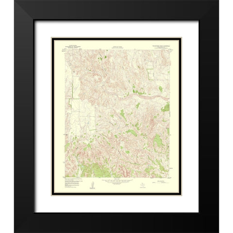Troublesome Creek Texas Quad - USGS 1960 Black Modern Wood Framed Art Print with Double Matting by USGS
