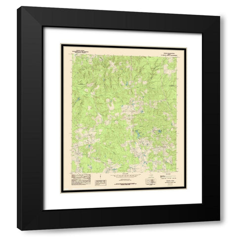 Trawick Texas Quad - USGS 1984 Black Modern Wood Framed Art Print with Double Matting by USGS