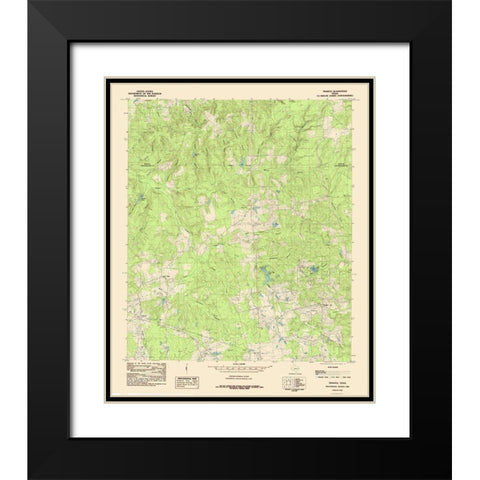 Trawick Texas Quad - USGS 1984 Black Modern Wood Framed Art Print with Double Matting by USGS