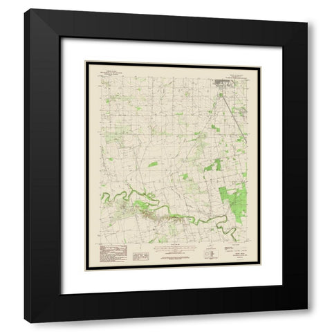 Truby Texas Quad - USGS 1984 Black Modern Wood Framed Art Print with Double Matting by USGS