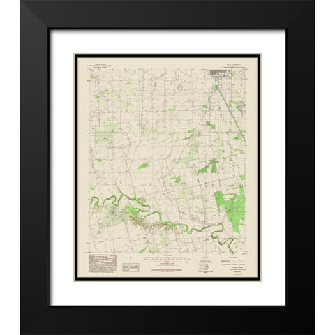 Truby Texas Quad - USGS 1984 Black Modern Wood Framed Art Print with Double Matting by USGS