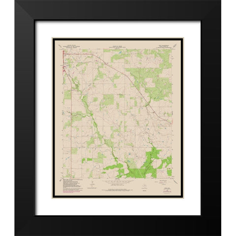 True Texas Quad - USGS 1964 Black Modern Wood Framed Art Print with Double Matting by USGS